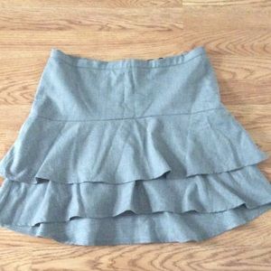 Bcbg gray ruffled tier skirt